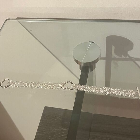 The Mesh Chain Heart Toggle Bracelet 925 silver - Picture 12 of 14